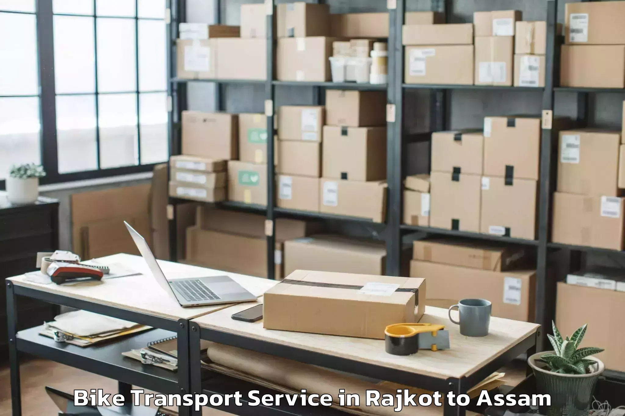 Hassle-Free Rajkot to Sarthebari Bike Transport